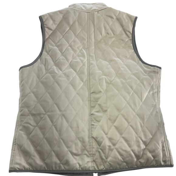 Ralph Lauren Vest Womens Medium Cream Grey Quilted Reversible Outdoors‎ Layers - Picture 3 of 9